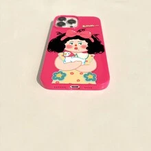 Thiết kế cô gái tàn nhang vịt con nghệ thuật sáng tạo thời trang hợp thời trang sang trọng, phù hợp với những cô gái thanh lịch và xinh đẹp, ốp lưng điện thoại silicon tương thích với dòng iPhone 15/15Pro/15ProMax/14/13/12/11/XsMAX, ốp bảo vệ điện thoại - Cô gái màu đỏ hồng với tàn nhang vịt - Xem 5