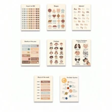 8 件无框帆布墙艺术海报、现代艺术印刷品、家庭、学校、卧室、客厅、走廊的教育海报、理想礼物、墙壁装饰、秋季装饰 - 彩色 - 查看 10