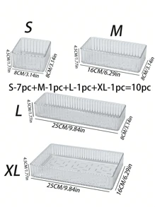 10pcs Makeup Drawer Organizers, Transparent Makeup Storage Boxes With Dividers And Vanity Drawers, Includes 4 Different Sized Clear Plastic Drawers, Makeup Display Rack, And Organizational Compartments, Suitable For Vanity, Desk, Bathroom, Kitchen, And Office Gifts For Women - Multicolor - View 17
