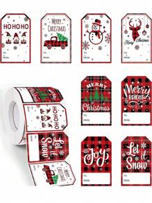 Christmas Gift Tags Stickers- Christmas Gift Tags Christmas Presents Self Adhesive Stickers Christmas Tags Christmas Santa Merry Christmas Holiday Decoration Christmas Decorations Home Christmas Gifts Christmas Decor