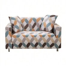 1/2/3/4 Seater Printed Stretch Sofa Cover With Pillow Cover, Sofa Cover, Washable Durable Furniture Protector
