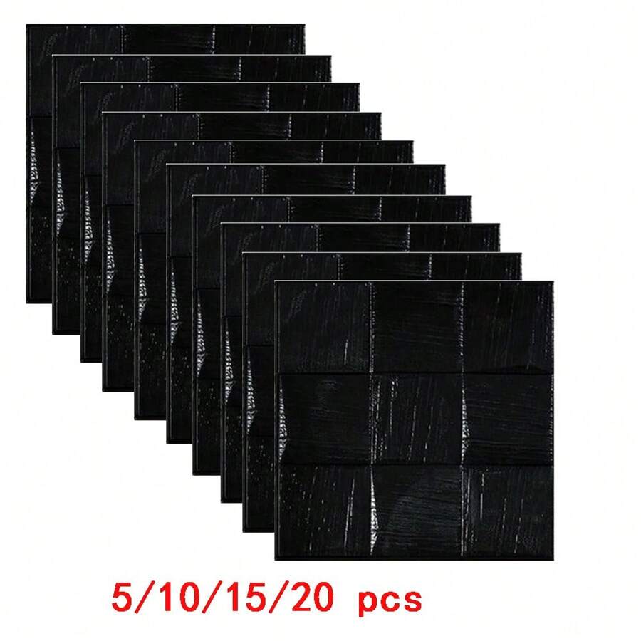 5/10/15/20 件 3D 墙瓷砖贴纸，格子泡沫自粘防水防潮天花板贴纸，易贴易撕，易清洁自由裁剪，适用于厨房客厅浴室走廊，装修贴纸可撕墙板，墙纸，壁纸，春季装饰用品让您的家焕然一新，拉玛装饰贴纸