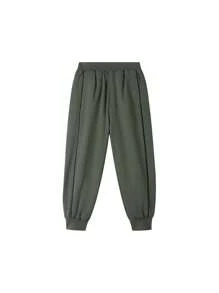 Annil Tween Boys Down Trousers For Winter Are Sporty And Fashionable, Black And Thermal Lined Trousers.