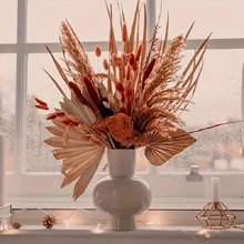 30/60/90 pièces Fleurs séchées de queues de lapin, fleurs séchées de Lagurus ovatus orange, herbe de pampa, arrangement floral séché pour la décoration de style bohème d'automne, mariage d'automne, décoration de ferme de Noël, décoration extérieure, décoration d'automne