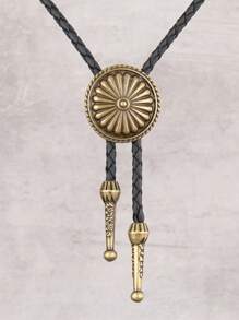 1 chiếc vòng cổ dài thời trang đa năng thiết kế hoa hạt cho nam, vòng cổ thắt nơ Bolo phong cách cao bồi miền Tây cổ điển, dây đeo cổ bằng da bện có thể điều chỉnh, quà tặng cho bạn trai, cha, người lớn tuổi, lễ Tạ ơn, năm mới, ngày lễ tình nhân - hạt - Xem 13