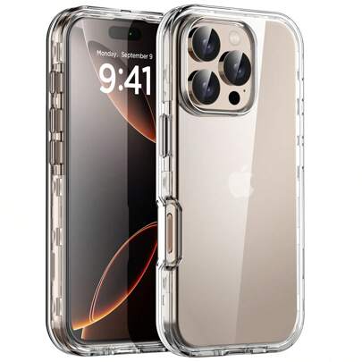 Clear Case For IPhone 16 Plus,IPhone 16 Pro Max,IPhone 16,IPhone 16 Plus Heavy Duty Shockproof 3-Layer Rugged Dropproof Bumper Cover