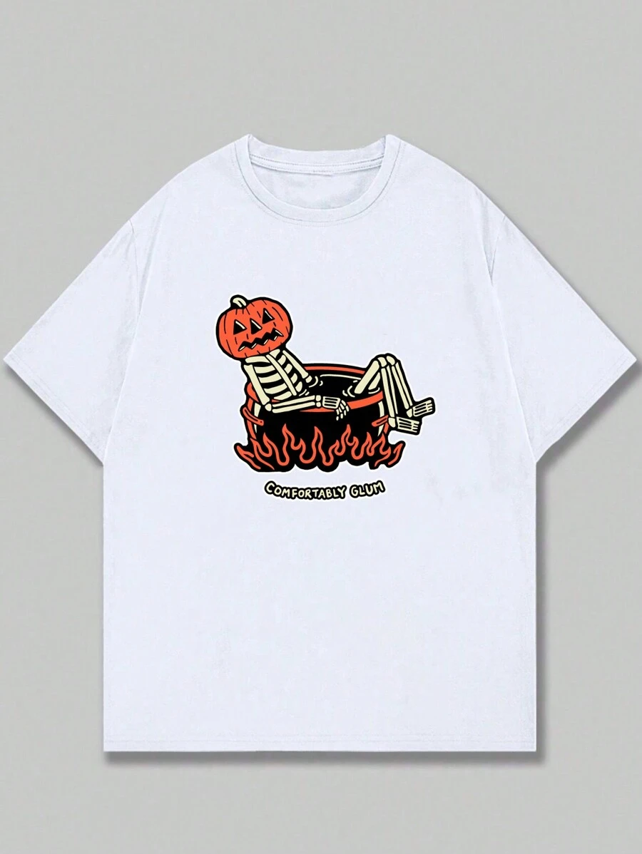 Comfortably Glum Printed T-Shirt Mens Cotton Unisex Casual Shirt