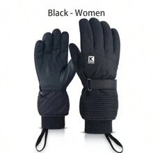1 paio di guanti da sci professionali per uomo e donna, impermeabili, antivento, caldi, con fodera termica spessa, adatti per moto, motoslitta, sci e snowboard all'aperto, guanti invernali, scaldamani, guanti da neve