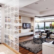 24PCS Hanging Room Divider Panels Thick White Privacy Screen Divider DIY Room Partition Separation Wall For Home Bedroom Office Shop Decor, 11.4" X 11.4" - Hoa - Xem 2