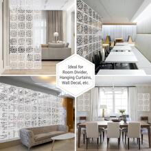 24PCS Hanging Room Divider Panels Thick White Privacy Screen Divider DIY Room Partition Separation Wall For Home Bedroom Office Shop Decor, 11.4" X 11.4" - Hoa - Xem 4