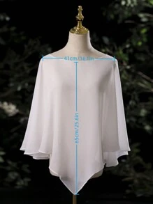 1pc Women's Plain Thin Shawl Poncho Cape, Sun Protection, Breathable, For Dress Outfit