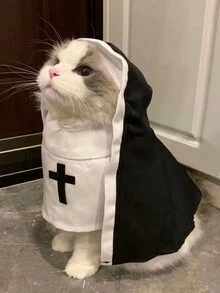 1pc Phụ kiện trang phục hóa trang Halloween cho thú cưng dễ thương, trang phục hóa trang cho mèo/chó nhỏ - màu đen - Xem 4