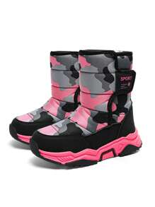 Botas de nieve antifrío para niños, impermeables, con forro térmico, reforzadas, antideslizantes y resistentes al desgaste. Botas de invierno altas y cálidas para niñas. Botas de nieve de felpa para bebés niñas. Adecuadas para actividades al aire libre, apropiadas para niños y adolescentes