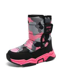 Botas de nieve antifrío para niños, impermeables, con forro térmico, reforzadas, antideslizantes y resistentes al desgaste. Botas de invierno altas y cálidas para niñas. Botas de nieve de felpa para bebés niñas. Adecuadas para actividades al aire libre, apropiadas para niños y adolescentes