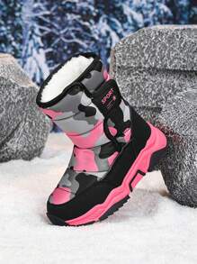 Botas de nieve antifrío para niños, impermeables, con forro térmico, reforzadas, antideslizantes y resistentes al desgaste. Botas de invierno altas y cálidas para niñas. Botas de nieve de felpa para bebés niñas. Adecuadas para actividades al aire libre, apropiadas para niños y adolescentes