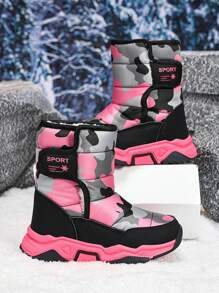 Botas de nieve antifrío para niños, impermeables, con forro térmico, reforzadas, antideslizantes y resistentes al desgaste. Botas de invierno altas y cálidas para niñas. Botas de nieve de felpa para bebés niñas. Adecuadas para actividades al aire libre, apropiadas para niños y adolescentes