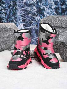 Botas de nieve antifrío para niños, impermeables, con forro térmico, reforzadas, antideslizantes y resistentes al desgaste. Botas de invierno altas y cálidas para niñas. Botas de nieve de felpa para bebés niñas. Adecuadas para actividades al aire libre, apropiadas para niños y adolescentes