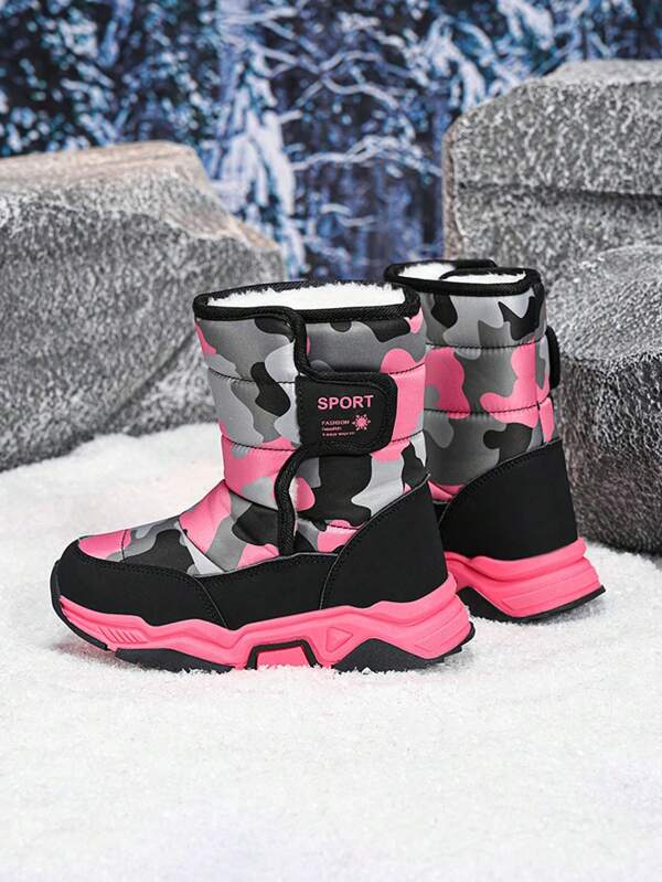 Botas de nieve antifrío para niños, impermeables, con forro térmico, reforzadas, antideslizantes y resistentes al desgaste. Botas de invierno altas y cálidas para niñas. Botas de nieve de felpa para bebés niñas. Adecuadas para actividades al aire libre, apropiadas para niños y adolescentes
