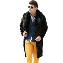 Męska czarna puszysta krótka kurtka ciepła jesień zima futrzany kołnierz płaszcz