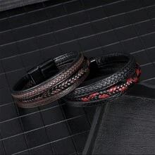 Vòng tay bện nhiều lớp cổ điển nhiều màu sắc thời trang, vòng đeo tay hợp thời trang phù hợp cho nhiều dịp khác nhau, Giáng sinh, Năm mới, Ngày lễ tình nhân, Quà tặng ngày lễ - nhiều màu - Xem 3