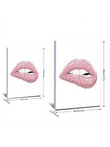 1/3pcs Parisian Love & Fashion Canvas Art Set - Waterproof, Wooden Framed Posters With Lips, Perfume & Pink High Heels Designs For Bedroom, Living Room, Office Decor,Wall Art Gifts Birthday Graduation