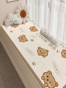 1 tấm thảm Cashmere giả hoạt hình, thảm đầu giường phòng ngủ, thảm trải sàn dài, thảm cách nhiệt dày, thảm trải sàn ghế sofa và bàn cà phê, thảm văn phòng - Màu be - Xem 7