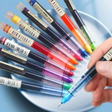 13colors Straight Liquid Gel Pens, For Students Study Notebook Crafts, Random Colors - Multicolor - View 1