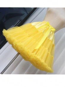 1 pièce Jupe de princesse en tulle de style Lolita rose colorée avec jupon, jupe Tutu à couches en coton nuage rose, pour fête d'Halloween, bal, vêtements d'automne pour femmes - A - Voir 4