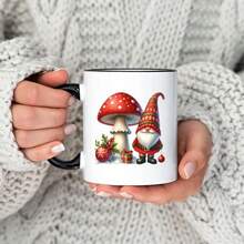 12 件/套圣诞蘑菇设计马克杯贴纸套装，圣诞快乐咖啡杯 UV DTF 防水贴纸 - 彩色 - 查看 4