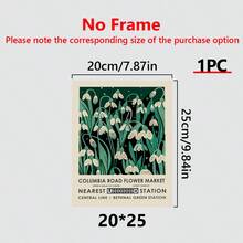 1 pieza Impresión colgable del Mercado de Flores de Londres, Mercado de Columbia Road, póster del Mercado de Flores, impresión botánica vintage, arte floral de pared, impresión floral para dormitorio, decoración de sala de estar, decoración para el hogar en material de lienzo (con marco) - Multicolor - Ver 13