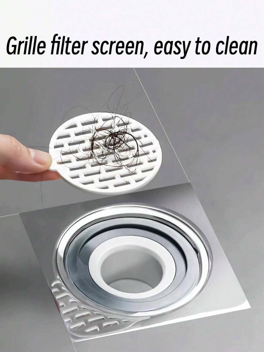 OdorBlocking Shower Drain With Filter AntiClog, Backflow Preventer