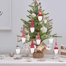 Bộ 8 đồ trang trí cây thông Noel hình chú lùn, đồ trang trí nhà ngày lễ bằng vải nhung thủ công Thụy Điển - Nhiều màu - Xem 6
