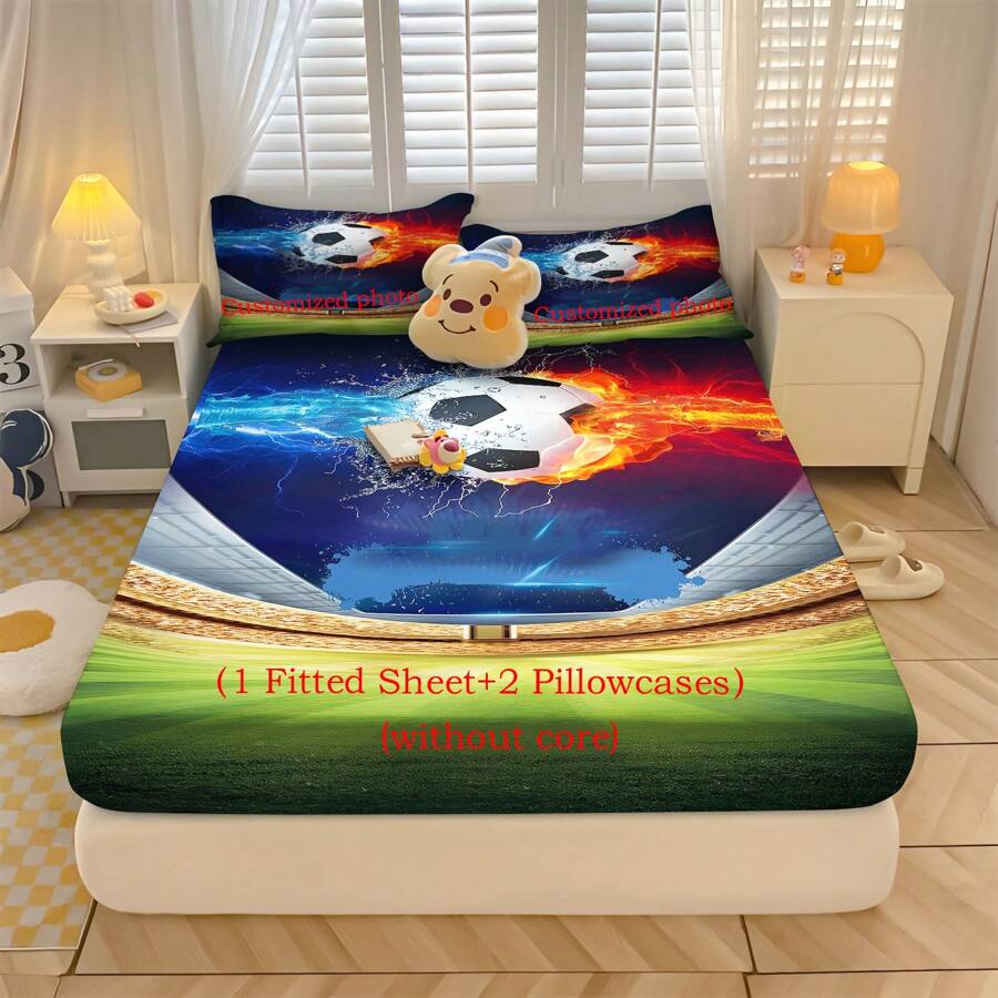 Bộ 3 tấm trải giường vừa vặn tùy chỉnh, vải mềm và thoáng khí, ga trải giường có túi sâu cho giường đôi, giường cỡ King, giường cỡ Queen, vỏ nệm cho giấc ngủ thoải mái, thích hợp cho mọi mùa, có thể giặt bằng máy, tiệc mừng em bé, đồ trang trí gia đình, quà tặng cho đêm đông, quà tặng trở lại trường, ý tưởng quà tặng mùa đông cho bé trai, bé gái, ngày lễ tình nhân - Nhiều màu - Xem 1