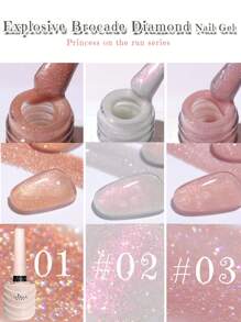 MISS SHAKA MISS SHAKA Japanese Summer Gel Nail Polish Beauty Honey Blue Purple Pink Nail Series 2024 New Style Jelly Color Fairy Pearlescent Hot Popular Glitter 3 Colors Kit Bursting Diamond Nail Polish Needs To Be Used With The Nail UV Light To Dry And Require Base & Top Coat Sealing Layer.