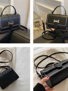 Women's Square Crossbody Bag Portable Shoulder Crossbody Travel[1007] - 白色 - 查看 5