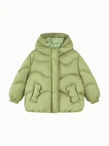 mini bala Girls Down Jacket Lightweight Warm Coat - Earthy Green - View 4