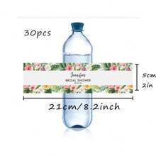30 Pcs Custom Water Bottle Labels Stickers Self Adhesive Candy Wrap Bridal Shower Decor Personalized Text - Multicolor - View 32