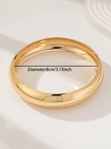 1pc Gold Thick Metal Armband, Women Body Jewelry - Gold - View 3