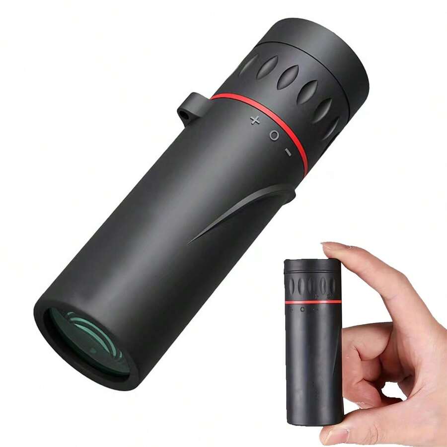 Mini Monocular,High Power Magnification, Portable Monocular,Compact Mobile Phone Accessories, Single Tube Telescope For Outdoor Camping, Hunting, Travel Concerts, Fishing, Solocamping, Bikepacking, Glamping - 黑色 - 查看 1