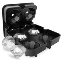 1 件 160 格硅胶冰格,硅胶 160 格冰格小冰块,碎冰格,方形冰格,8 格冰球,4 格钻石冰格 - 黑色 - 查看 12