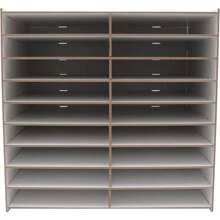 18 Compartments Literature Organizer Office Mailbox With Adjustable Shelves Durable Construction Literature Sorter Commercial Shop Fitting Folder For Home Office School - White - View 6