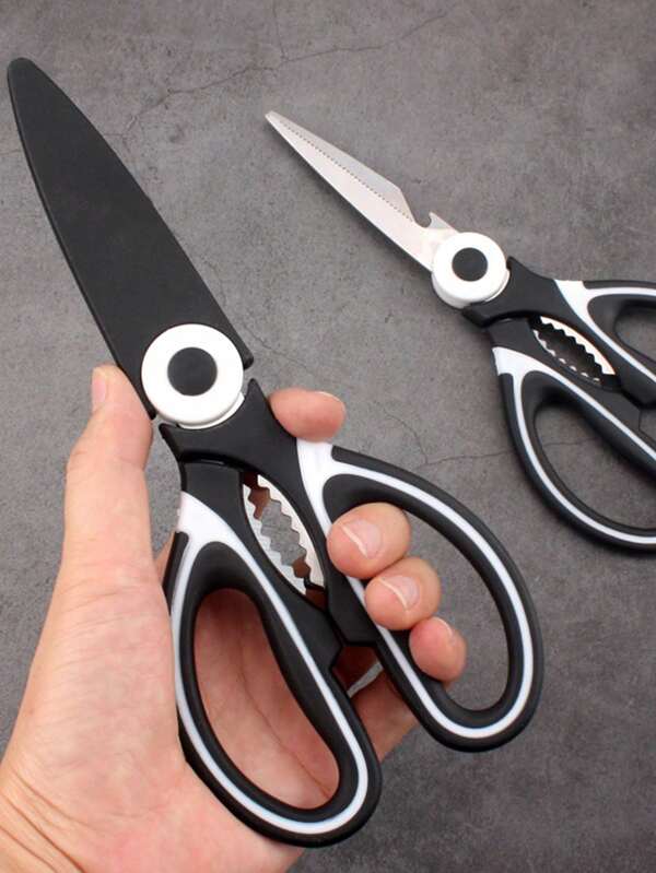 1 pieza Tijeras de cocina multiusos de acero inoxidable para cortar huesos, piel, tapas de botellas, destripar pescado, asar a la parrilla y romper nueces