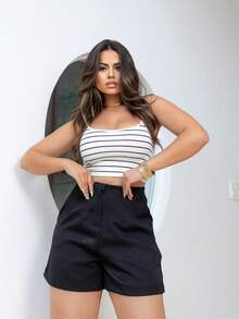 Women's Shorts Tailored By Blogger Summer Candy Color - 黑色 - 查看 1