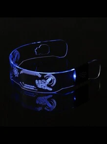 1 Pair Colorful LED Glowing Glasses, Cyberpunk Sci-Fi Style Glasses For Party, Bar, Rave, Atmosphere, Flashing LED Eyes, Party, Music Festival, Techno
