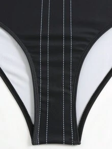 Fashion Women One-Piece Swimwear With Cover-Up Pants, For Summer Beach Vacation