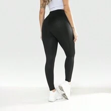 Women's 3D Leggings Butt Lifting Gym Reinforced Physical Activity - 黑色 - 查看 6