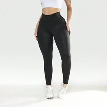 Women's 3D Leggings Butt Lifting Gym Reinforced Physical Activity - 黑色 - 查看 8