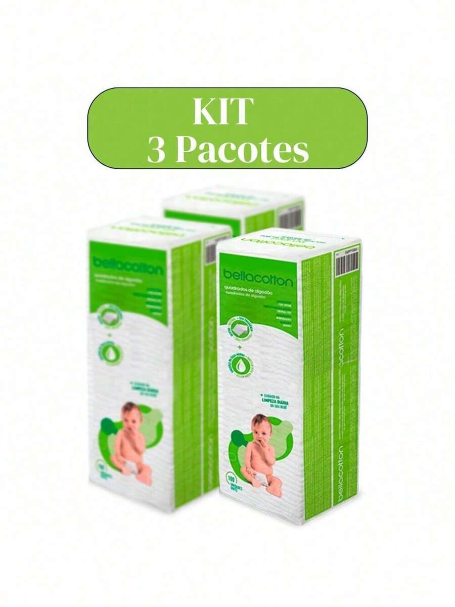 KIT 3 Square Cotton Pure Bellacotton Pack 300 Units (Pack 100) - Nhiều màu - Xem 1