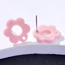 20pcs Plum Blossom Shaped Acrylic Stud Earrings For Women DIY Jewelry Making Earring Components Accessories