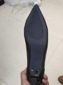 Women's Black Pointed Toe High Heel Pumps, French Pointed Design Versatile High Heels, New Fashion Elegant V-Cut Stilettos